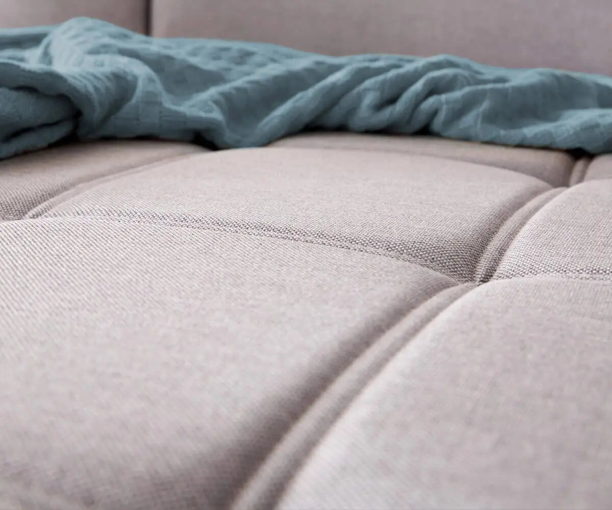 Colțar extensibil dumonde cu ladă de depozitare si sezut confortabil din spuma HR, Loana Enjoy Grey II 270x185 cm