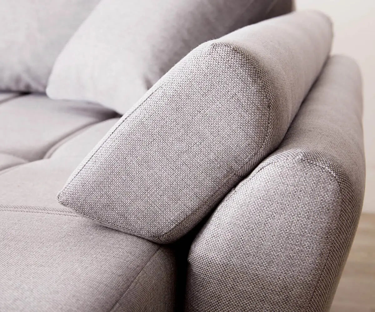 Colțar extensibil dumonde cu ladă de depozitare si sezut confortabil din spuma HR, Loana Enjoy Grey II 270x185 cm