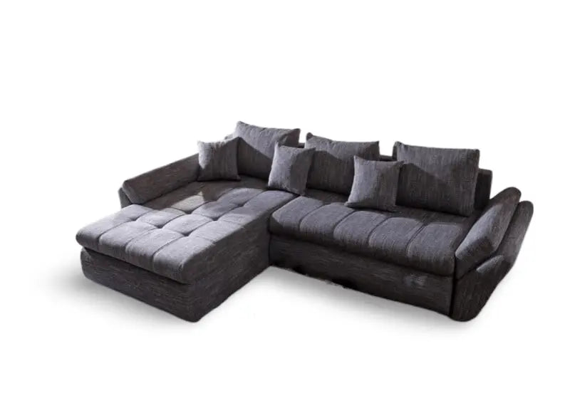 Colțar extensibil dumonde cu ladă de depozitare si sezut confortabil din spuma HR, Loana Magma Grey 270x185 cm