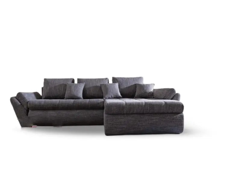 Colțar extensibil dumonde cu ladă de depozitare si sezut confortabil din spuma HR, Loana Magma Grey II 270x185 cm