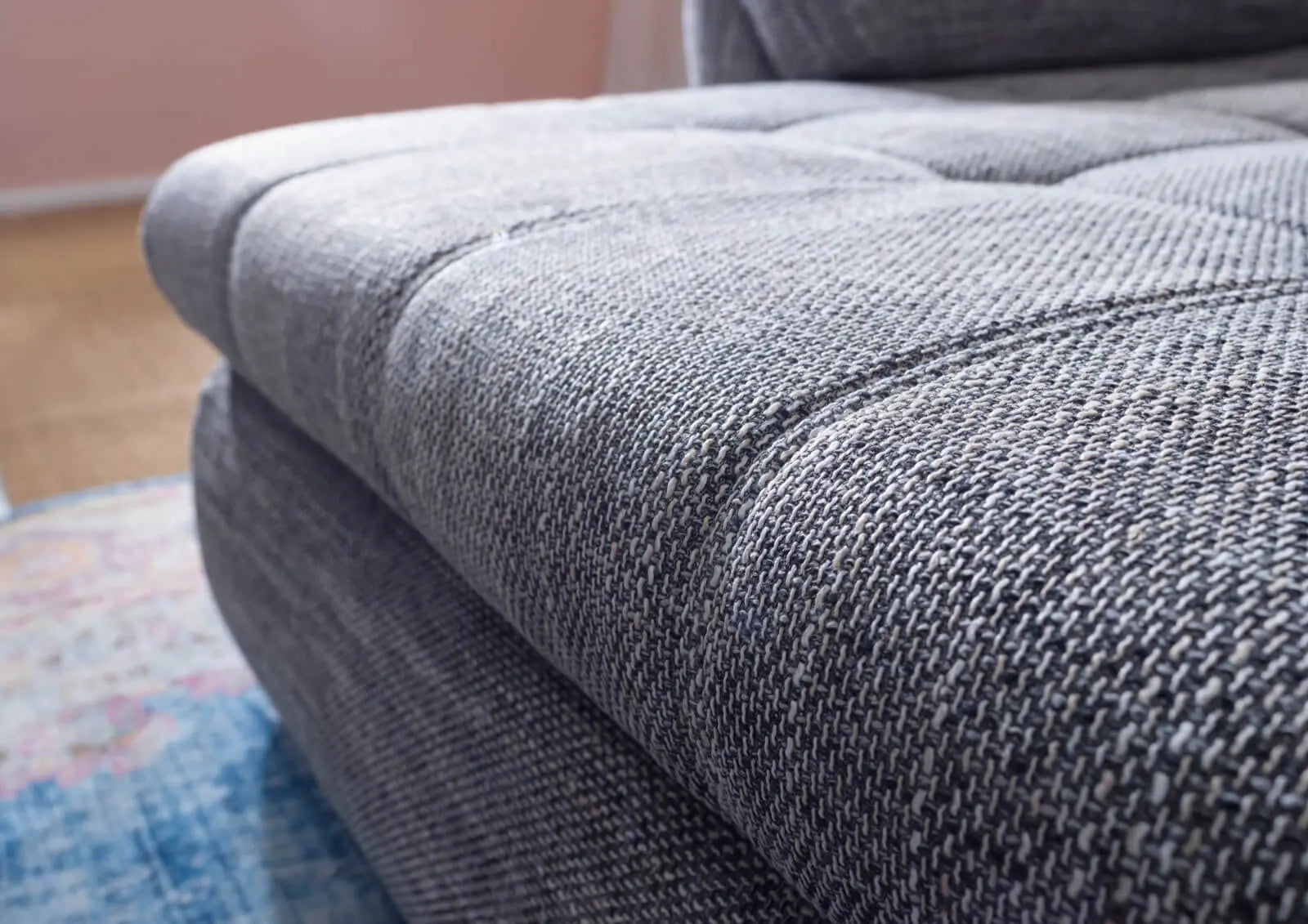 Colțar extensibil dumonde cu ladă de depozitare si sezut confortabil din spuma HR, Loana Magma Grey 270x185 cm