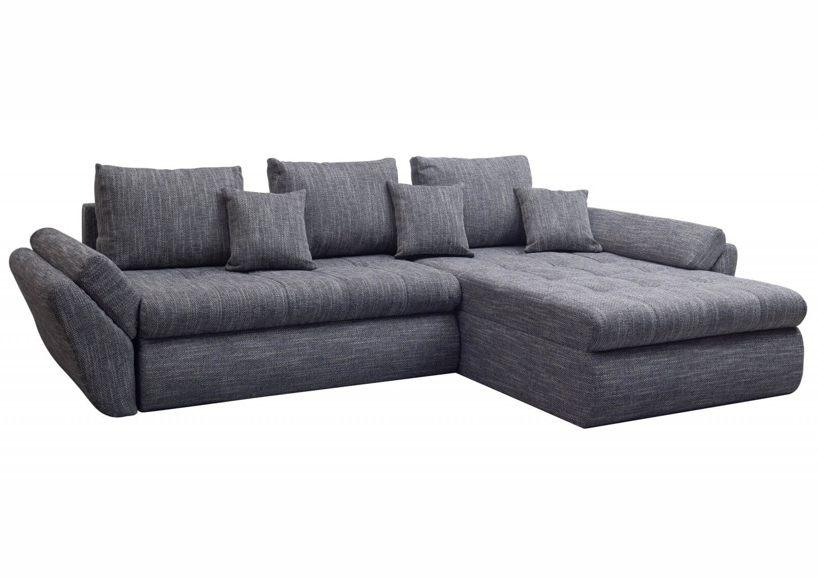 Colțar extensibil dumonde cu ladă de depozitare si sezut confortabil din spuma HR, Loana Magma Grey II 270x185 cm