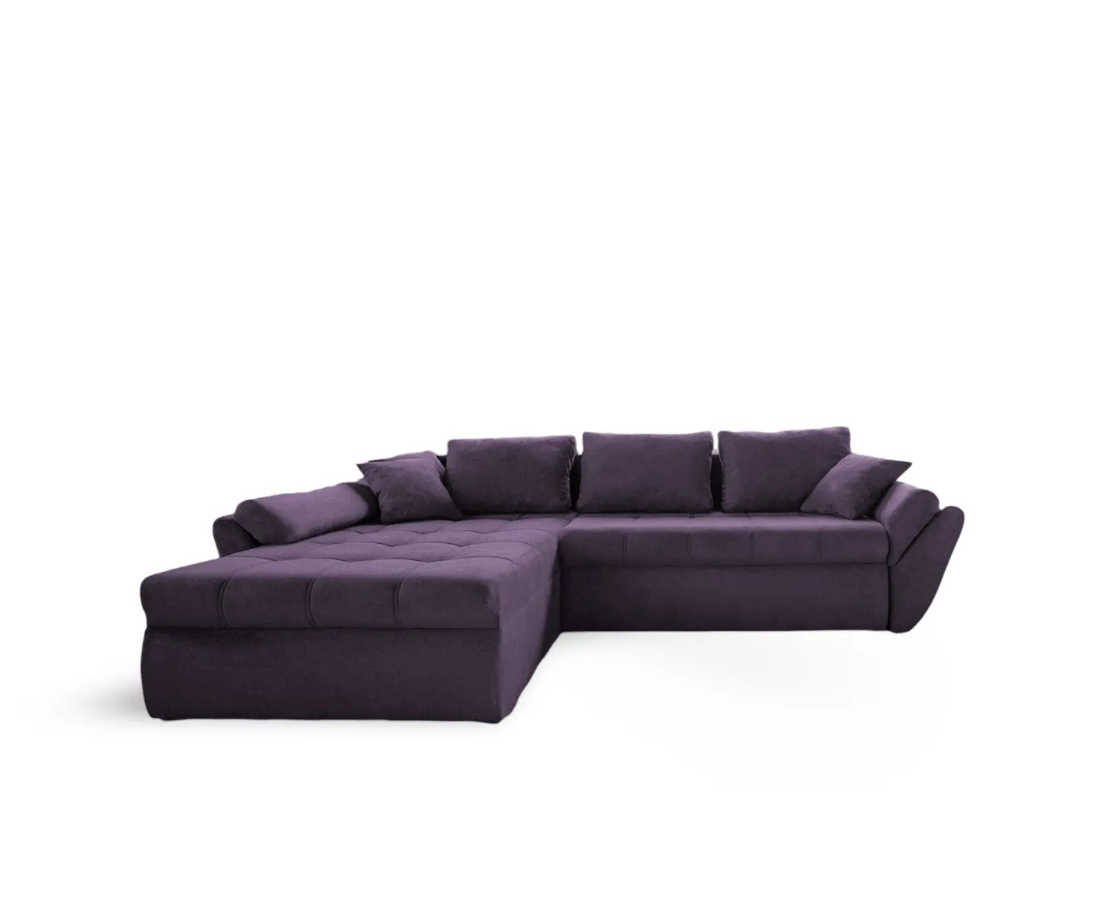 Colțar extensibil dumonde cu ladă de depozitare si sezut confortabil din spuma HR, Loana Enjoy Lila 270x185 cm