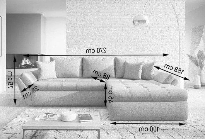 Colțar extensibil dumonde cu ladă de depozitare si sezut confortabil din spuma HR, Loana Enjoy Grafit II 270x185 cm