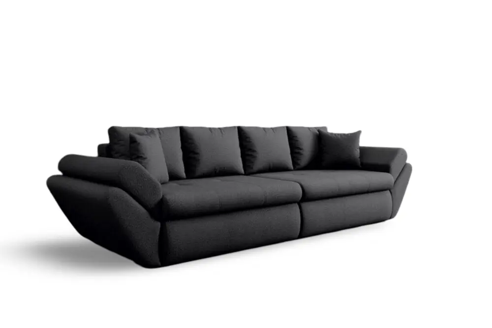 Canapea extensibilă dumonde cu ladă de depozitare si sezut confortabil din spuma HR, Loana Euphoria Black 300x100 cm Fabrica