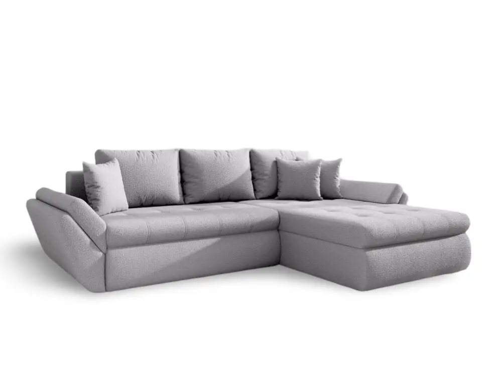 Colțar extensibil dumonde cu ladă de depozitare si sezut confortabil din spuma HR, Loana Euphoria Dove II 270x185 cm Fabrica