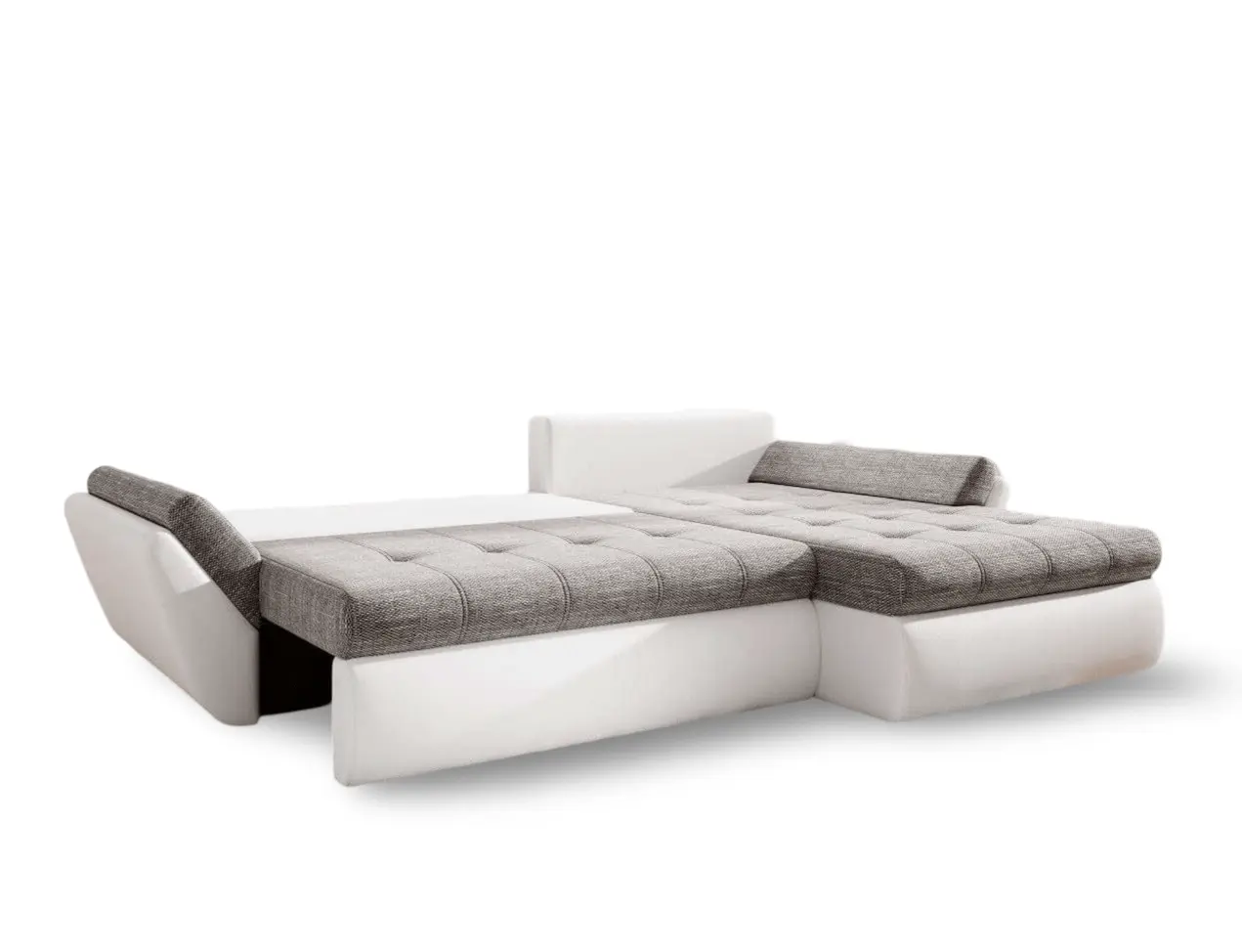 Colțar extensibil dumonde cu ladă de depozitare si sezut confortabil din spuma HR, Loana Euphoria Ivory II 270x185 cm Fabrica