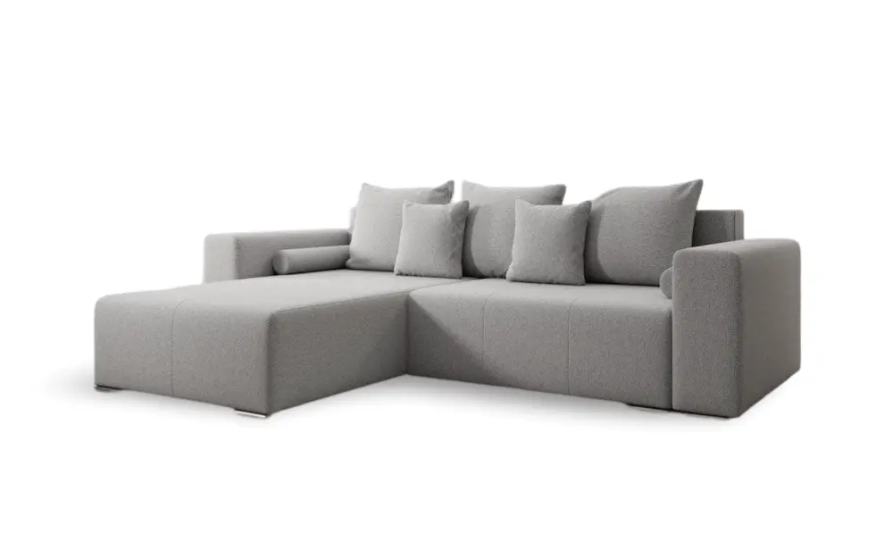 Colțar extensibil dumonde cu ladă de depozitare si sezut confortabil din spuma HR, Marbela Grey 275x185 cm Fabrica