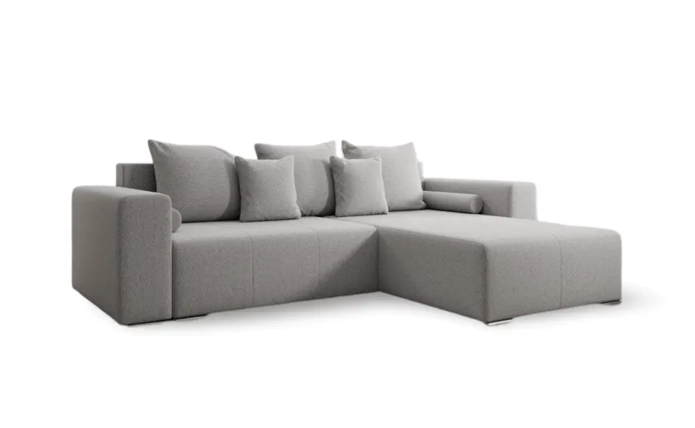 Colțar extensibil dumonde cu ladă de depozitare si sezut confortabil din spuma HR, Marbela Grey II 275x185 cm Fabrica