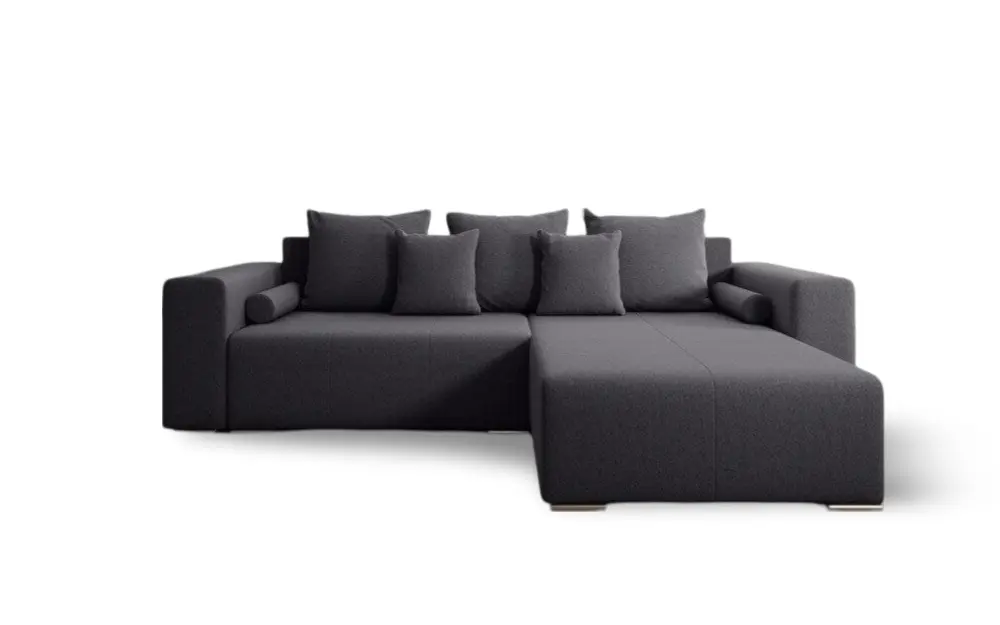 Colțar extensibil dumonde cu ladă de depozitare si sezut confortabil din spuma HR, Marbela Grafit II 275x185 cm Fabrica