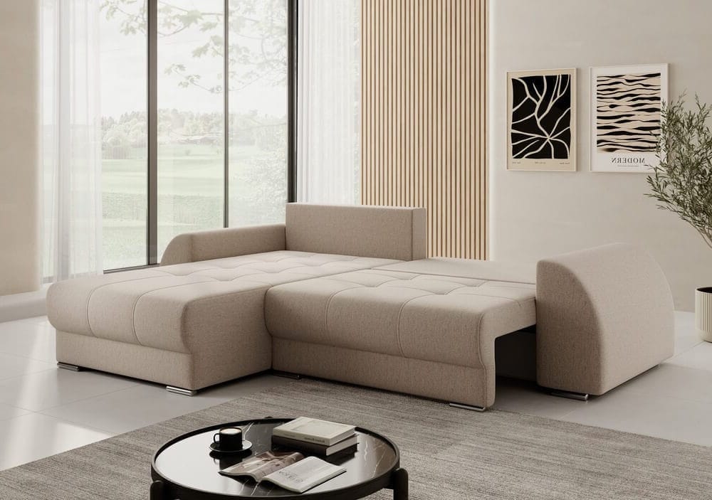Colțar extensibil dumonde cu ladă de depozitare si sezut confortabil din spuma HR, Verona Enjoy Petrol II 290x185 cm Fabrica