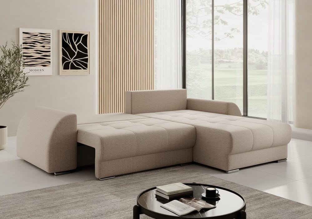 Colțar extensibil dumonde cu ladă de depozitare si sezut confortabil din spuma HR, Verona Enjoy Petrol 290x185 cm Fabrica