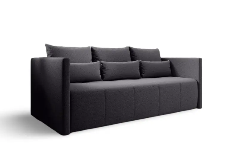 Canapea extensibilă dumonde cu ladă de depozitare si sezut confortabil din spuma HR, Malta Graphite 210x100 cm Fabrica