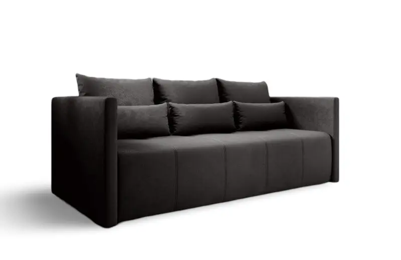 Canapea extensibilă dumonde cu ladă de depozitare si sezut confortabil din spuma HR, Malta Antracit 210x100 cm Fabrica