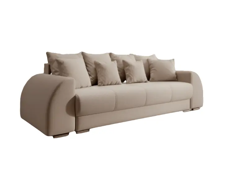Canapea extensibilă dumonde cu ladă de depozitare si sezut confortabil din spuma HR, Verona Bej 260x100 cm Fabrica