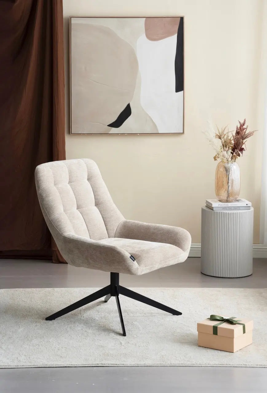 Fotoliu dumonde tapitat Bej modern Enzo 76x70cm ULK