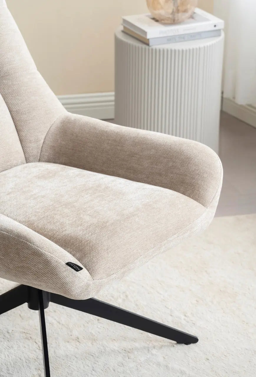 Fotoliu dumonde tapitat Bej modern Enzo 76x70cm ULK