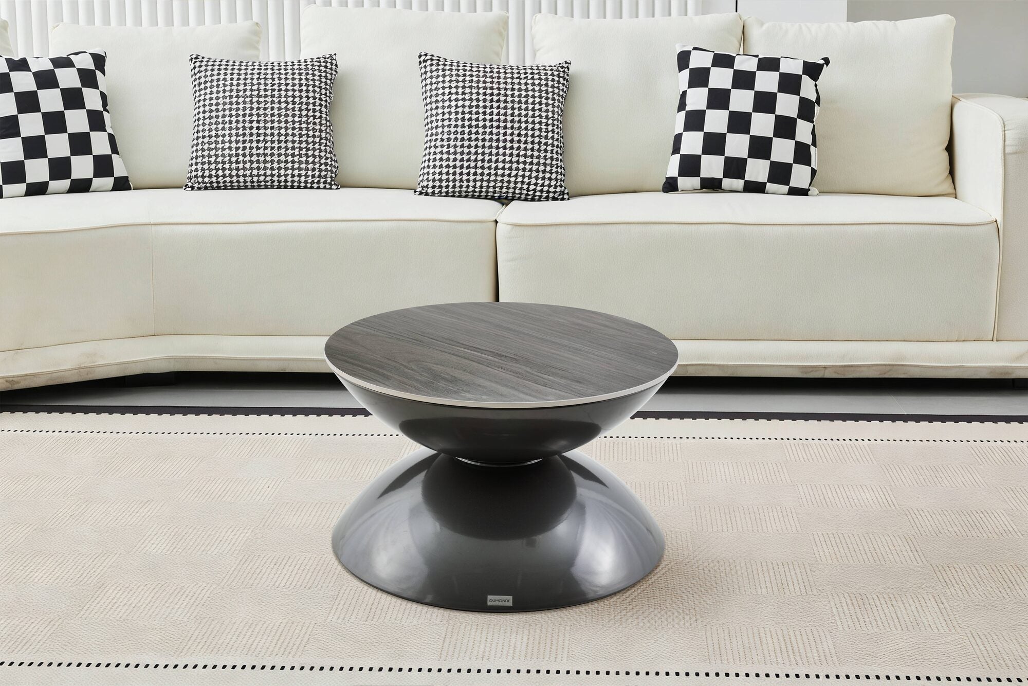 Set 2 mese dumonde cu picioare metalice si blat ceramic si blat lemn Onyx 70x70 cm