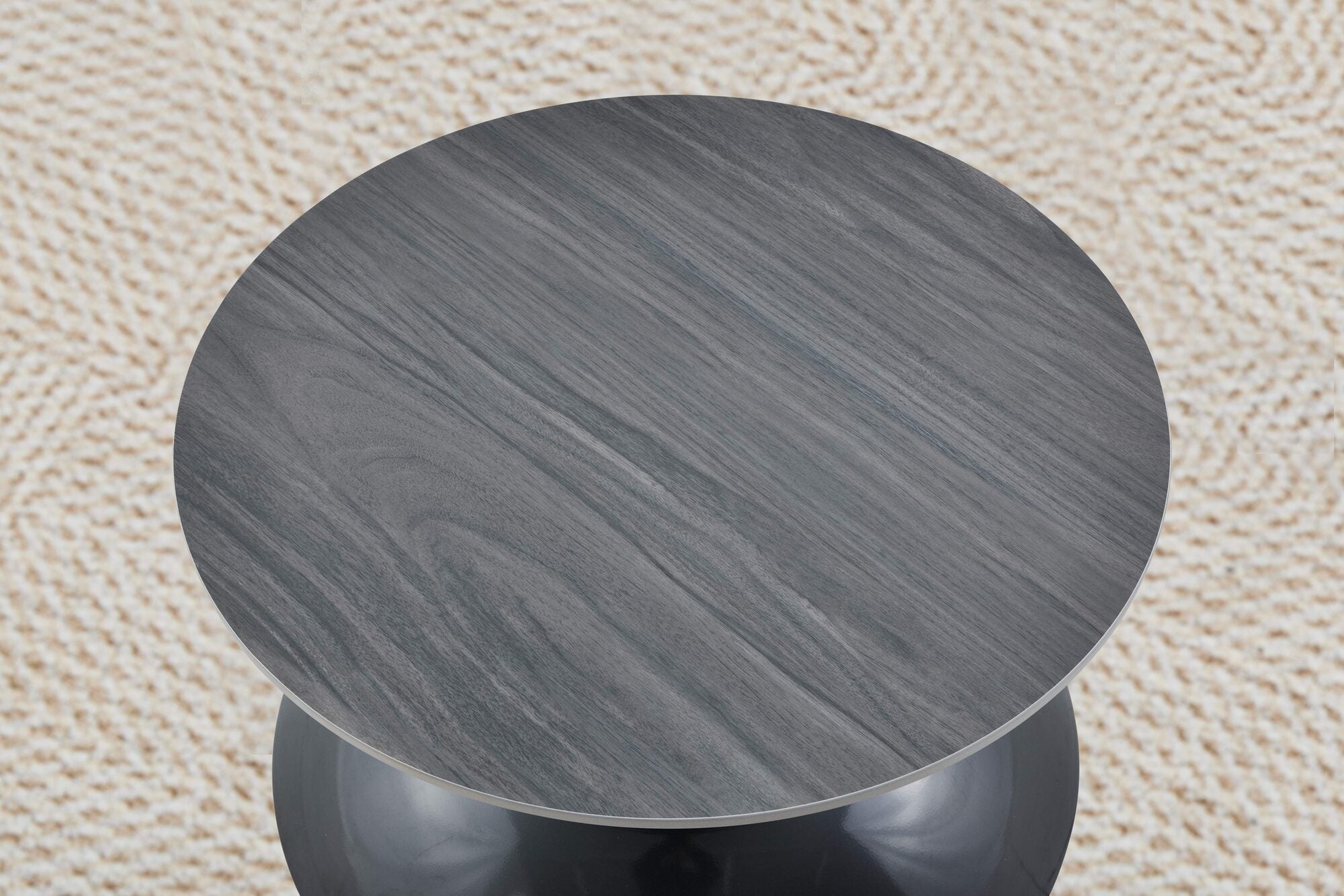 Set 2 mese dumonde cu picioare metalice si blat ceramic si blat lemn Onyx 70x70 cm