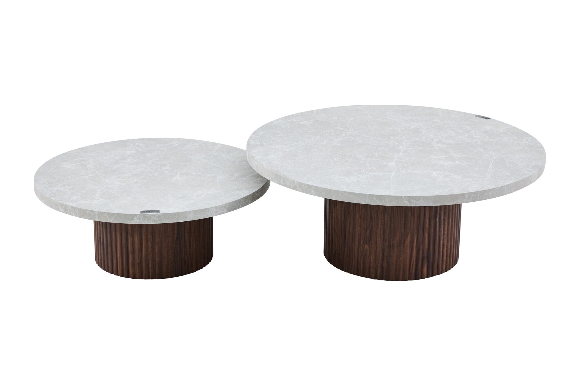 Set 2 mese dumonde picioare metalice si blat ceramic si blat MDF Nexo 60x60 cm