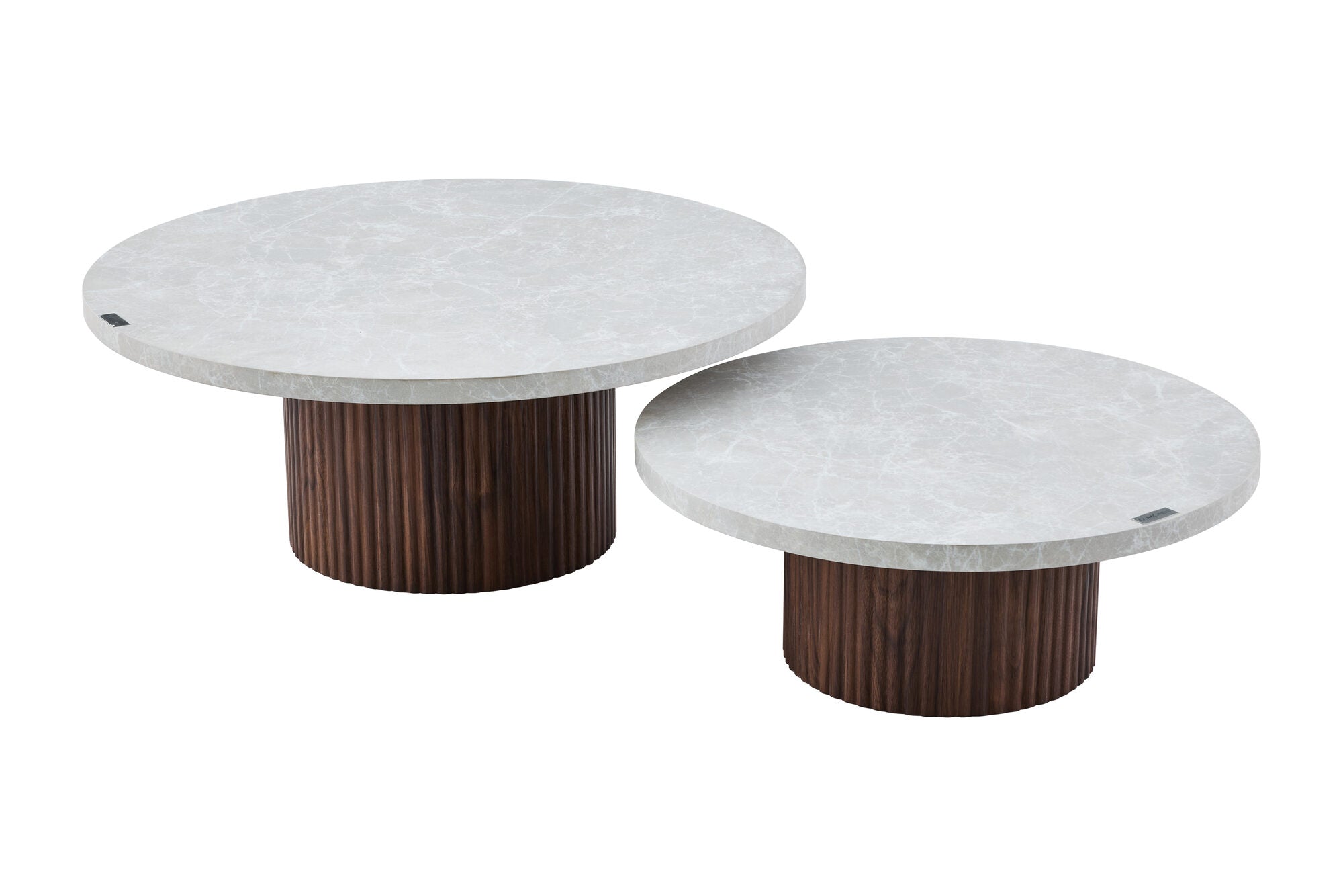 Set 2 mese dumonde picioare metalice si blat ceramic si blat MDF Nexo 60x60 cm