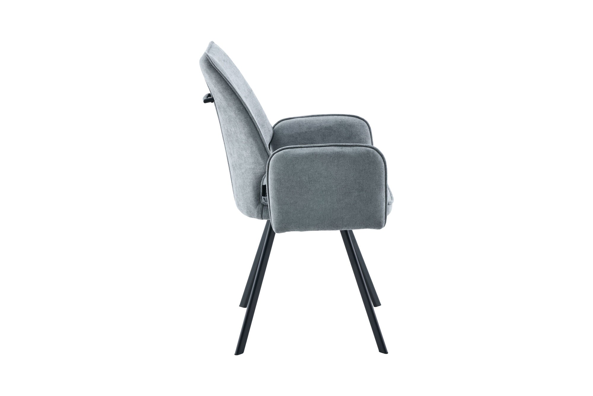 Scaun tapitat cu stofa si picioare metalice Velour