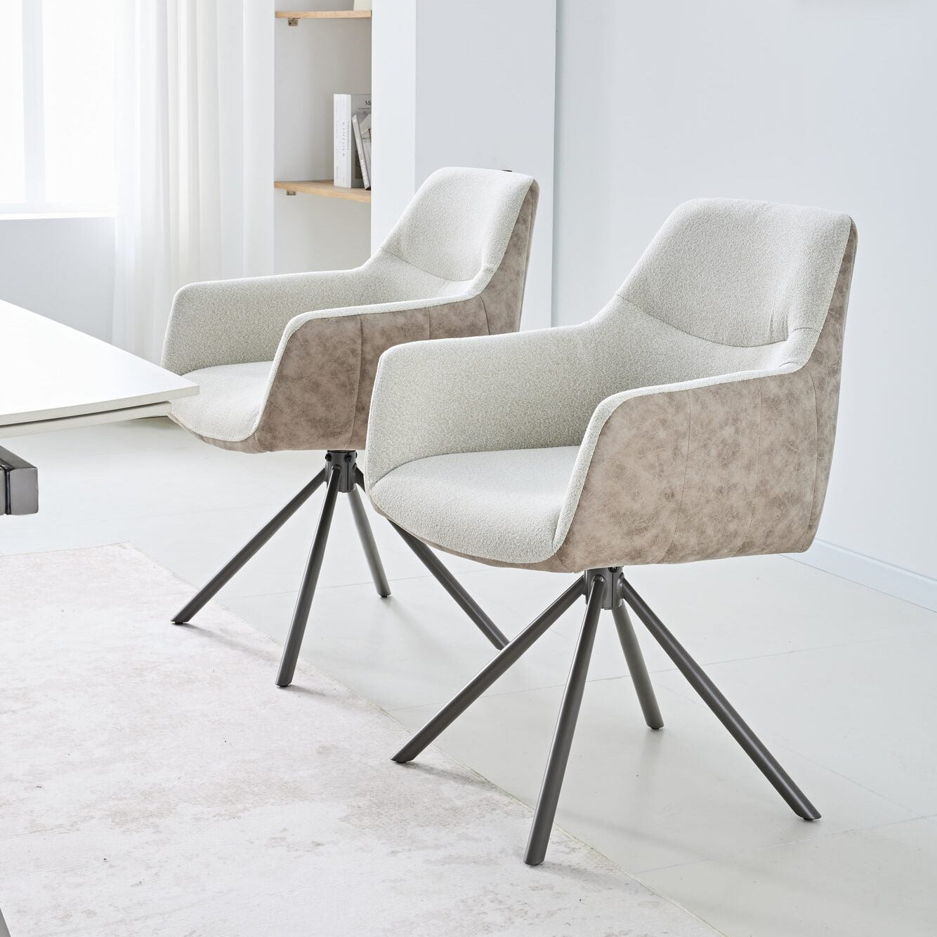 Set masa extensibila dumonde Oslo 180-260x90 cm + 6 scaune Noble 59x65 cm