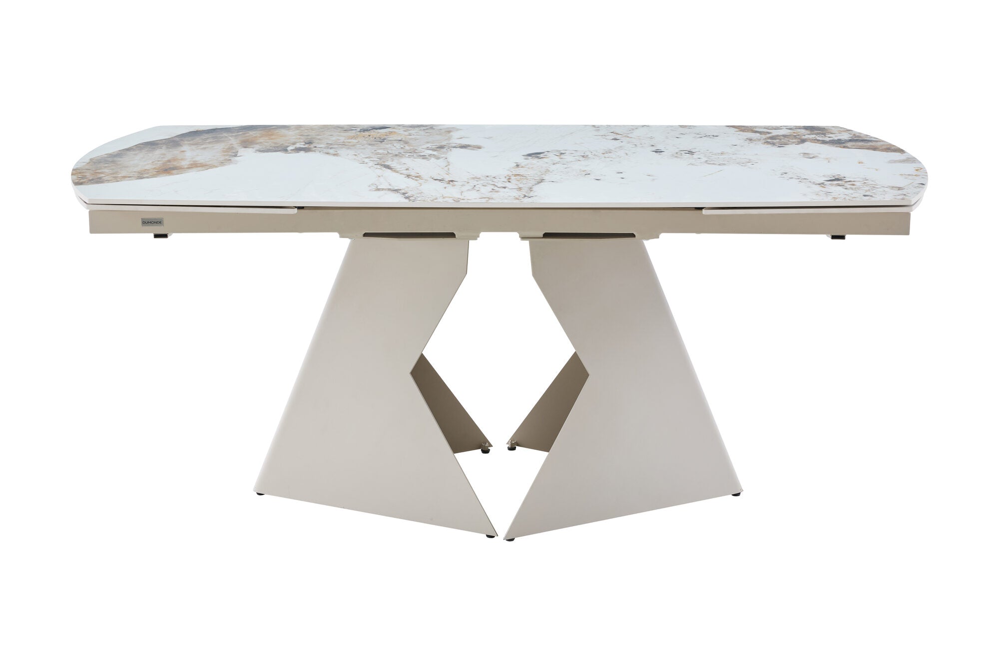 Masa extensibila dumonde cu picioare metalice si blat ceramic Brass 180-260x90 cm