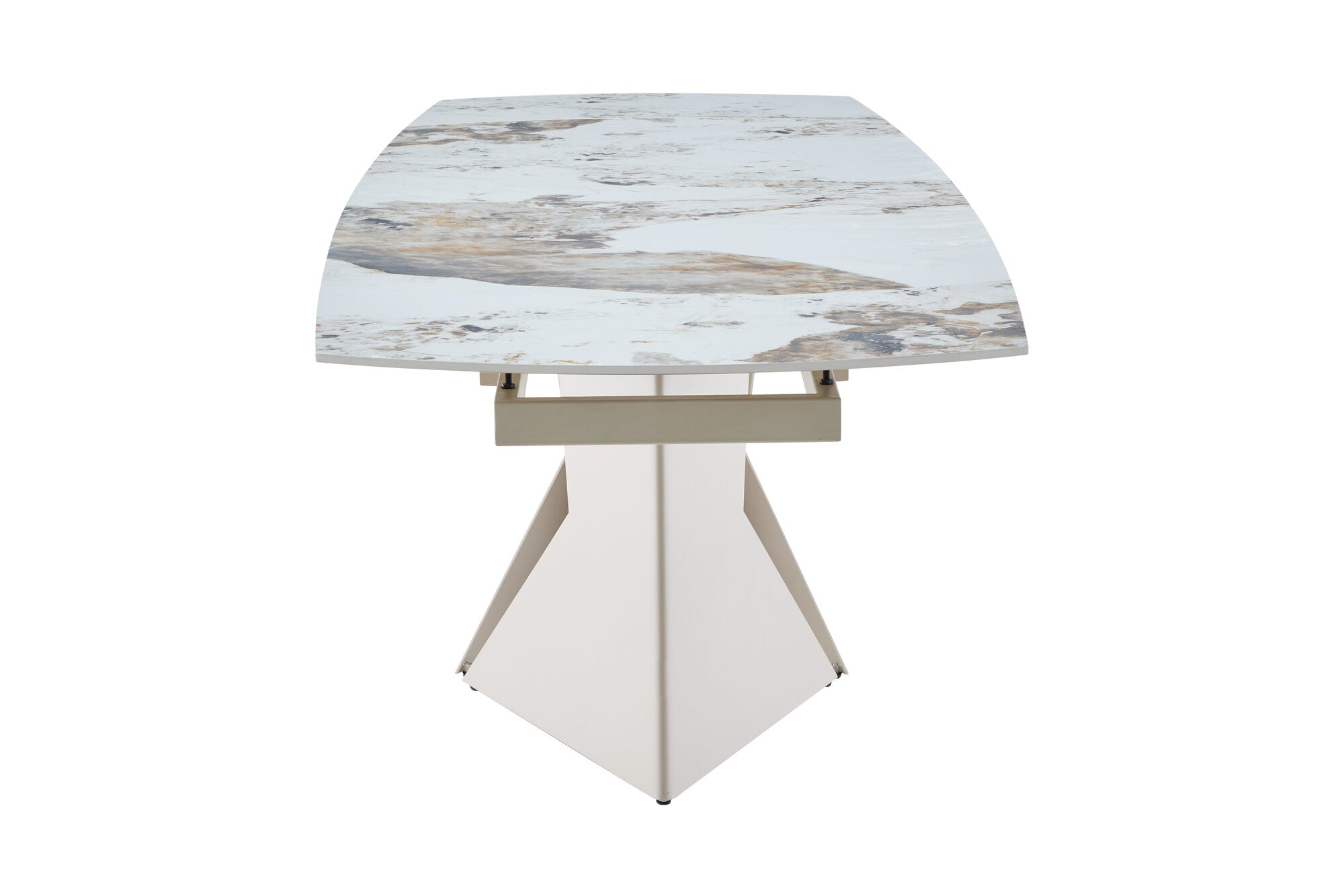 Masa extensibila dumonde cu picioare metalice si blat ceramic Brass 180-260x90 cm