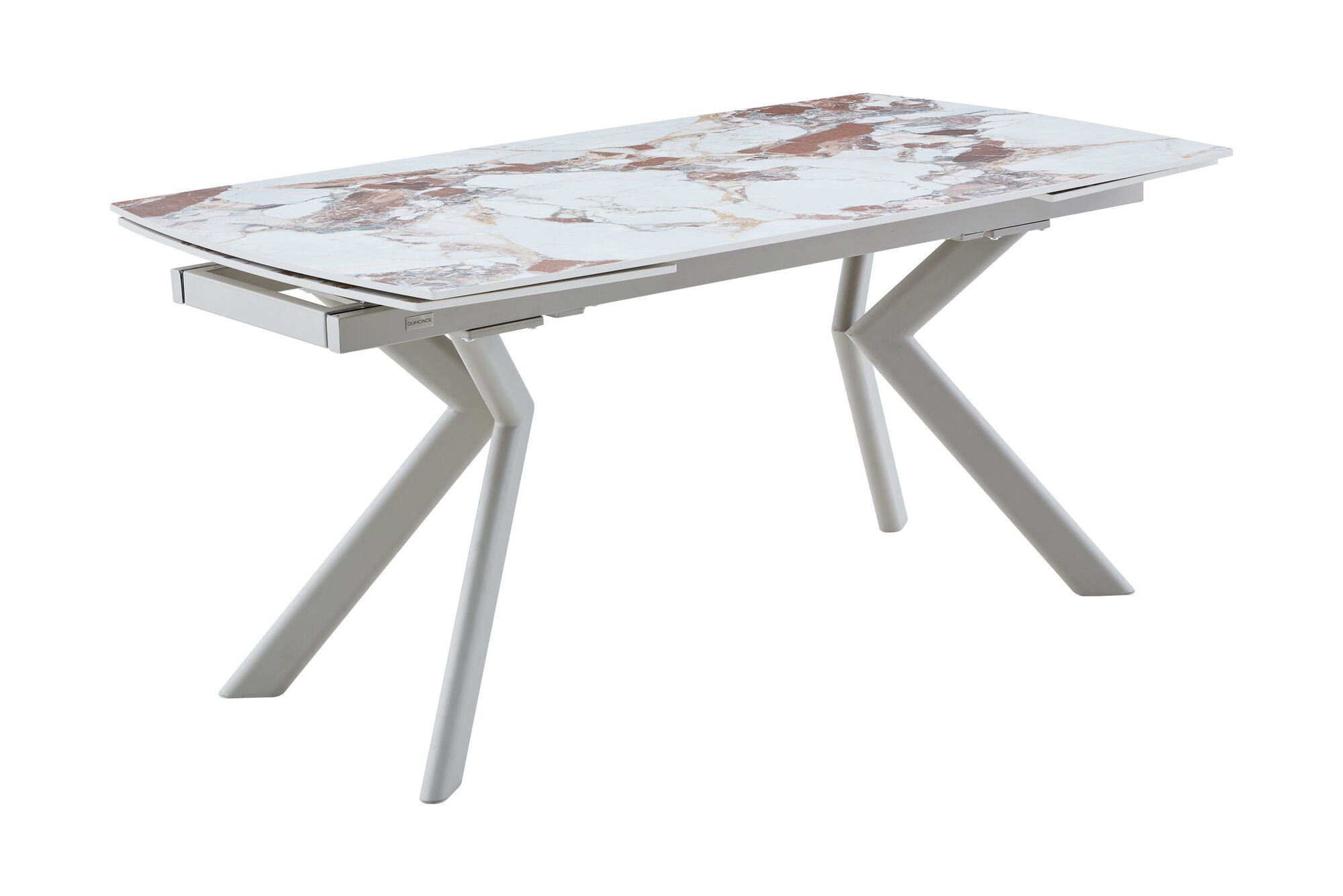 Masa extensibila dumonde cu picioare metalice si blat ceramic Solis 160-240x90 cm