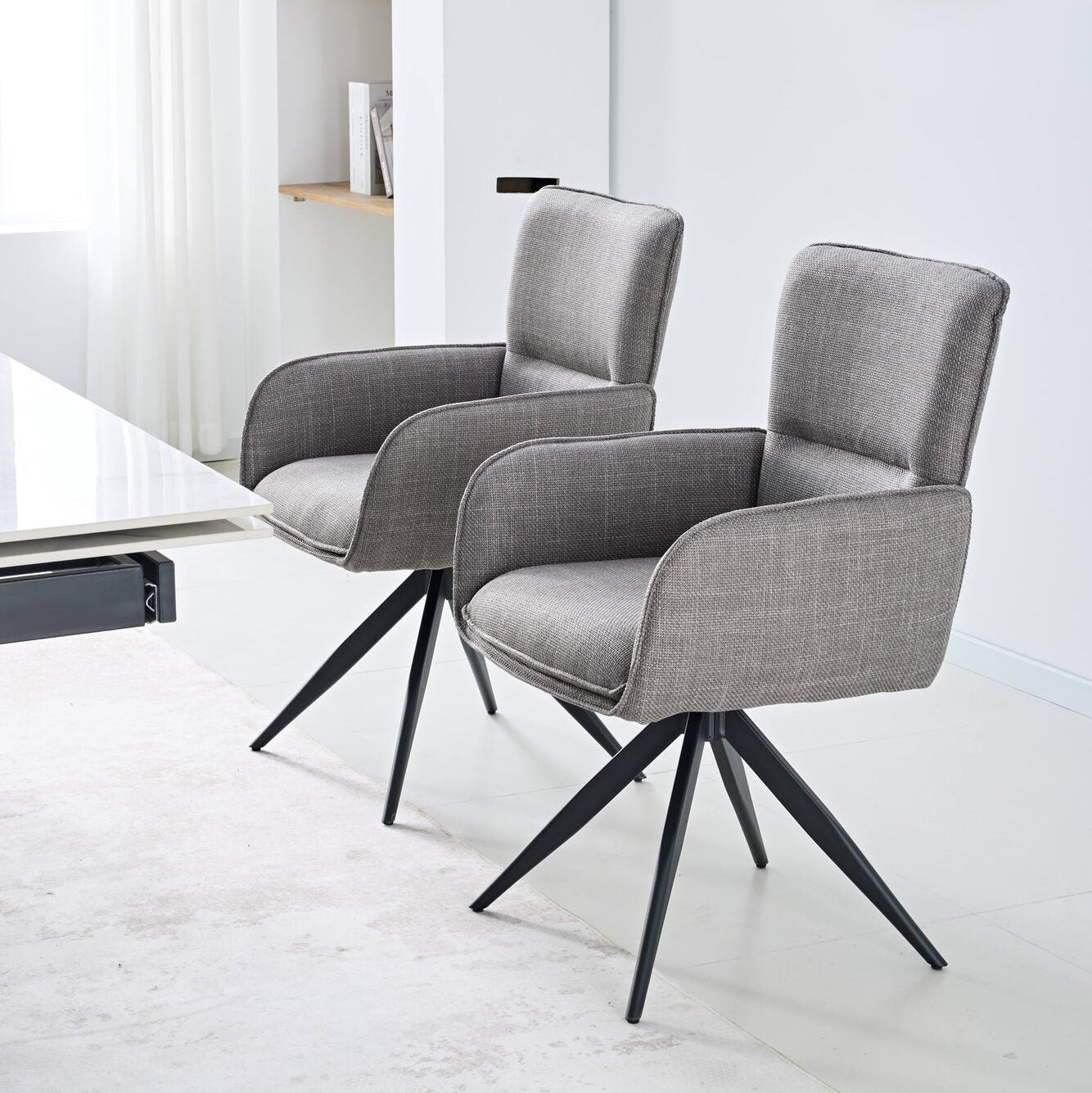 Set masa extensibila dumonde Noema 160-220x90 cm + 6 scaune Flow 59x64 cm