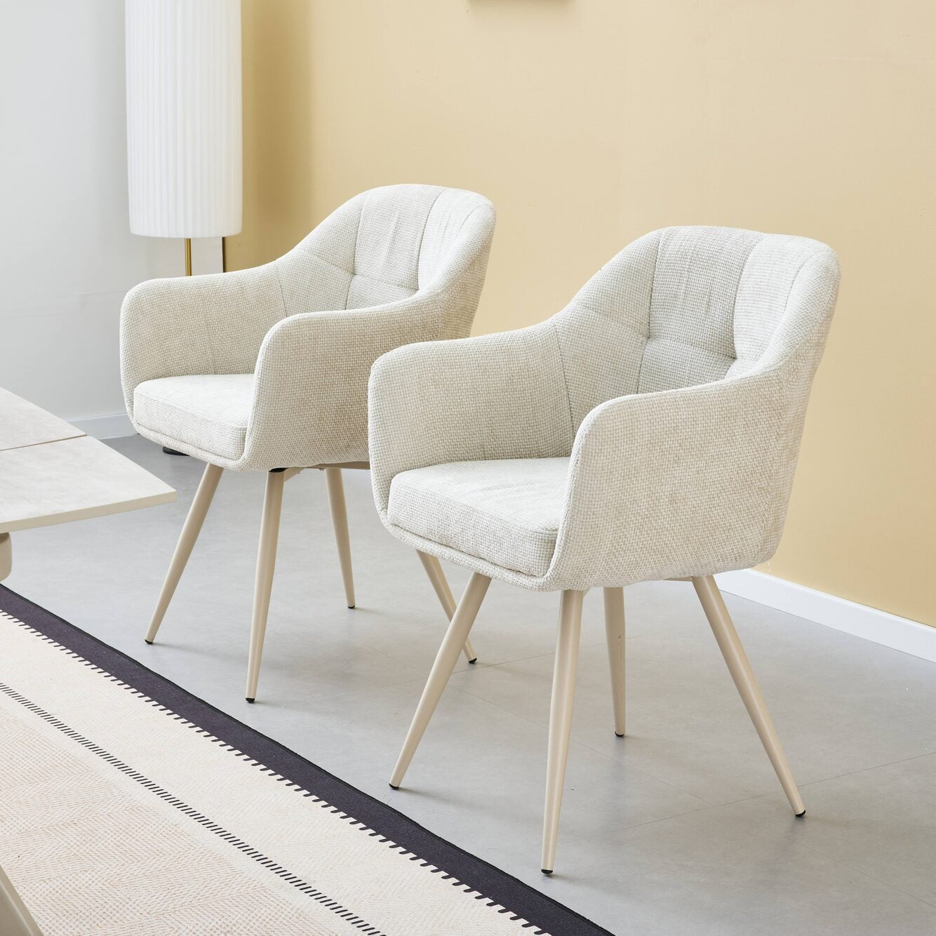 Scaun tapitat cu stofa si picioare metalice Frame 58x57 cm