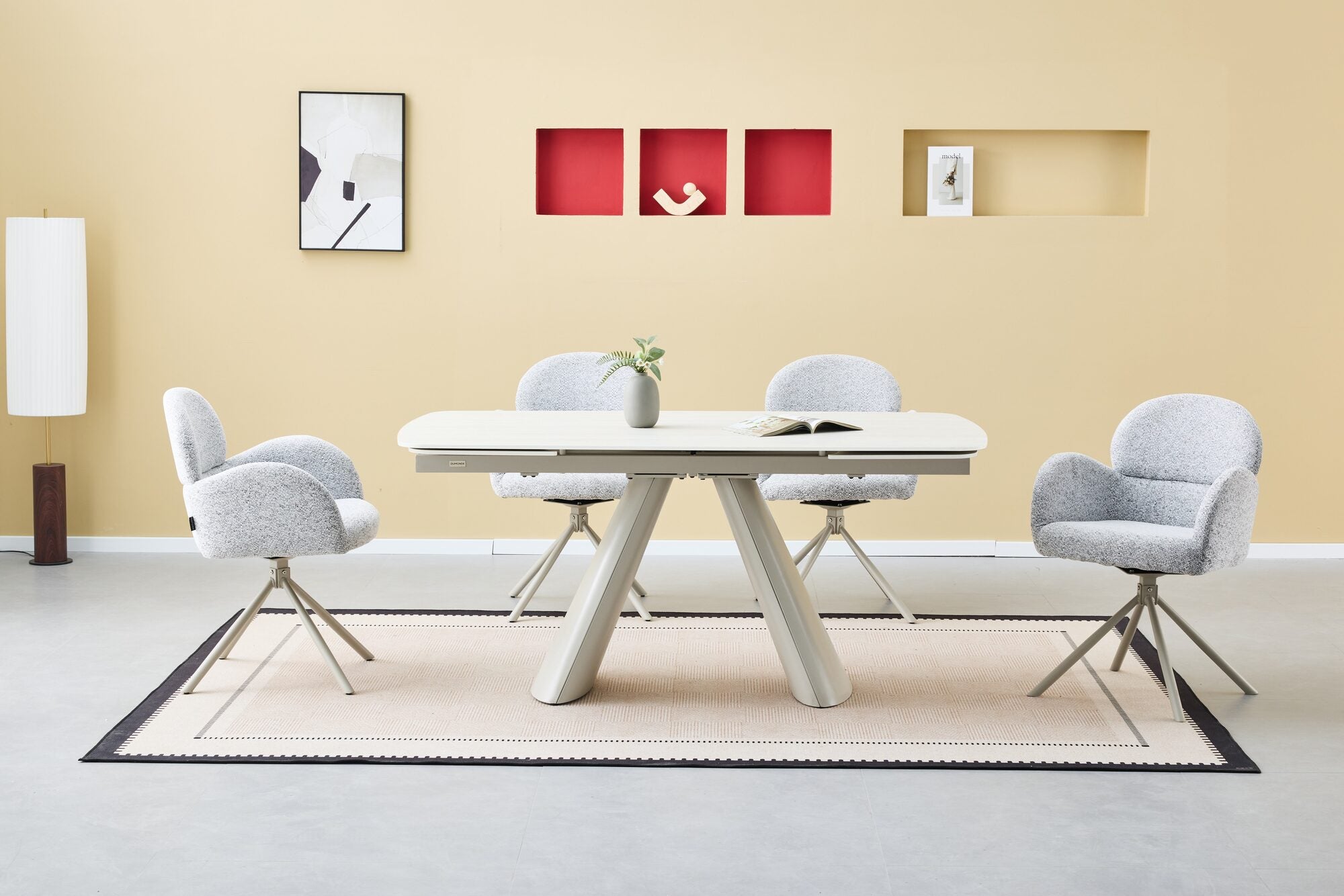 Scaun tapitat cu stofa si picioare metalice Soho 57x61 cm