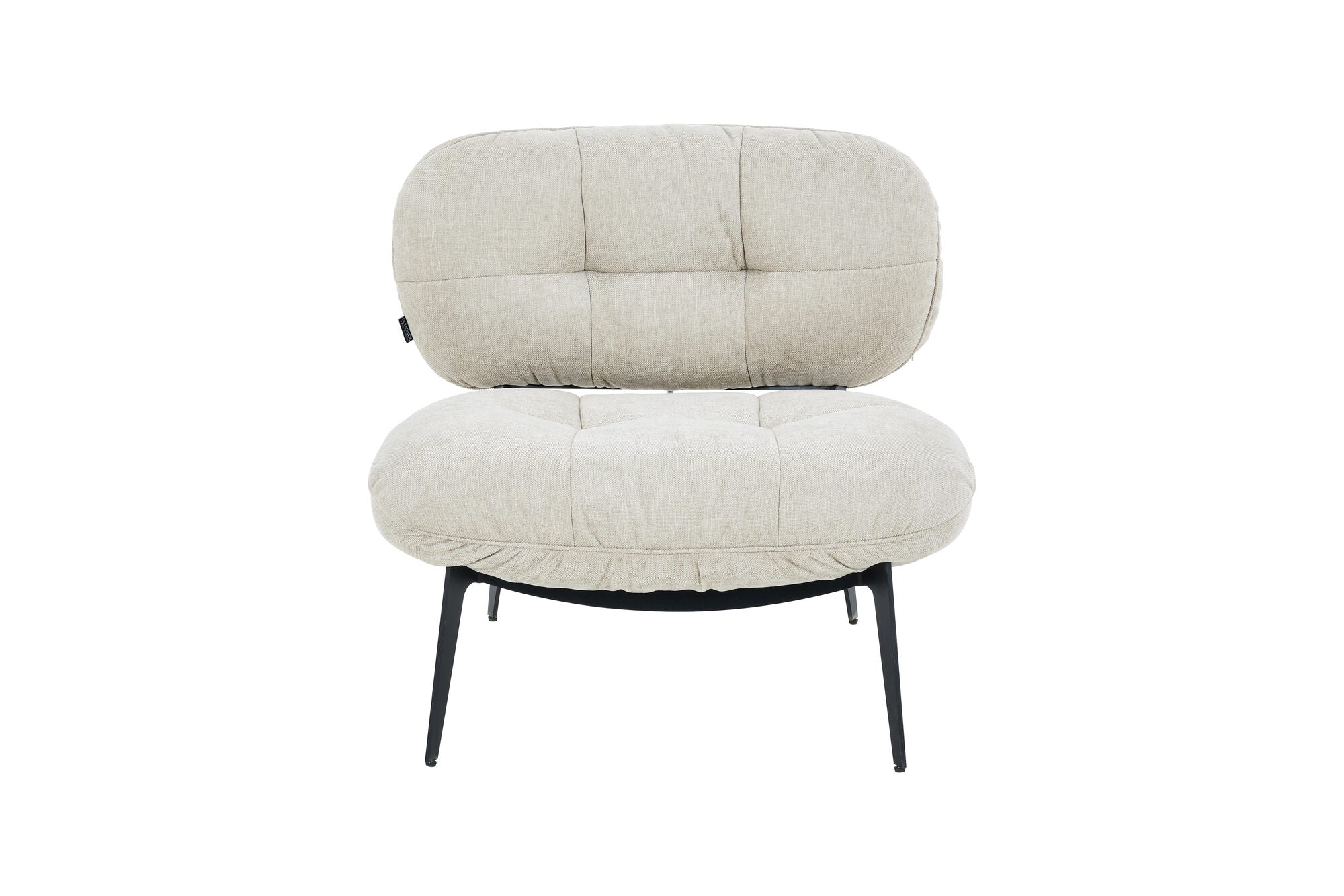 Fotoliu tapitat bej cu stofa si picioare metalice Designo 83x85 cm