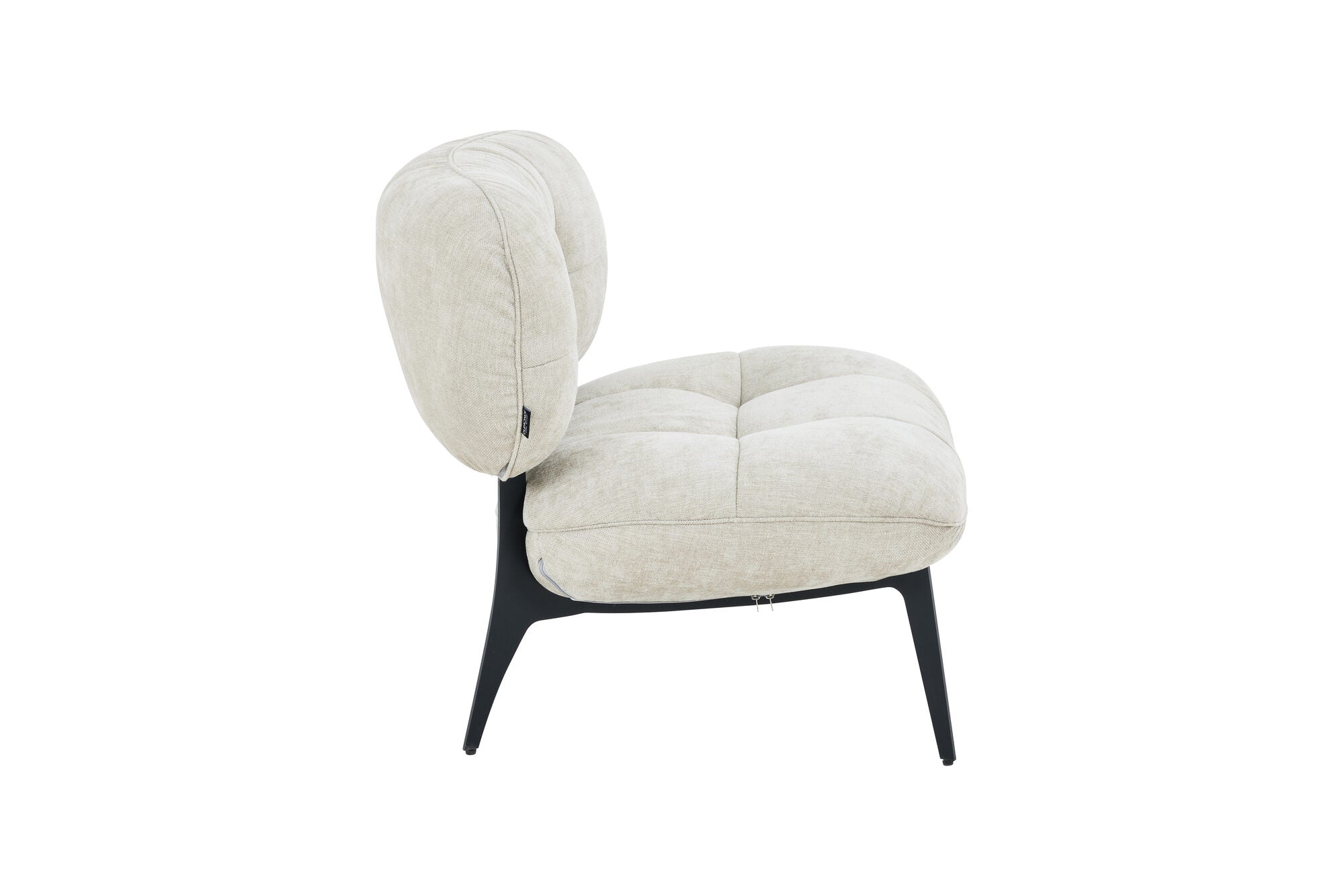 Fotoliu tapitat bej cu stofa si picioare metalice Designo 83x85 cm