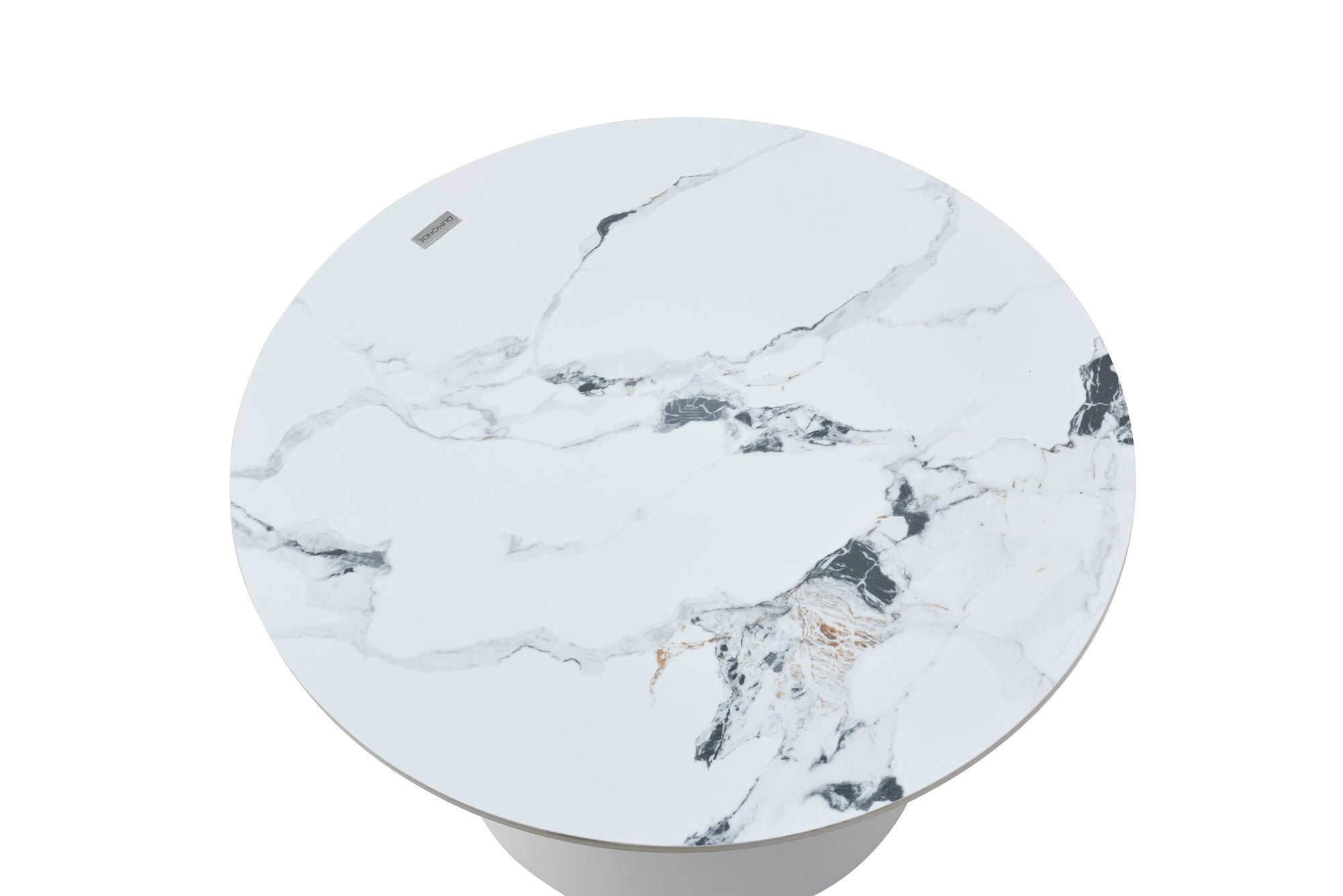 Set 2 mese dumonde cu picioare metalice si blat ceramic Marble 70x70 cm