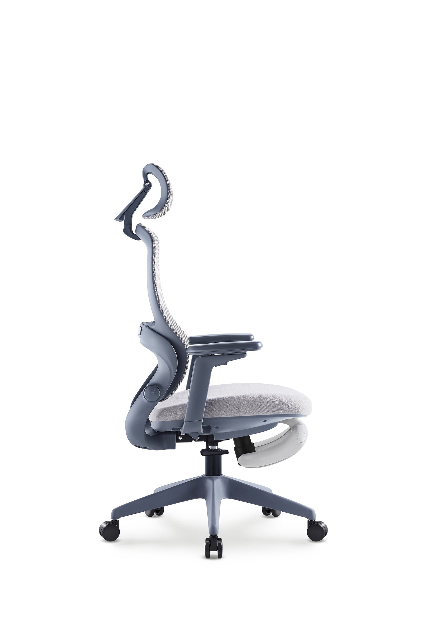 Scaun ergonomic profesional Aero 2 dumonde cu tetiera reglabila 3D, suport lombar mesh, cotiere 3D ultra moi, mecanism multifunctional inclinare/blocare, suport picoare, gri