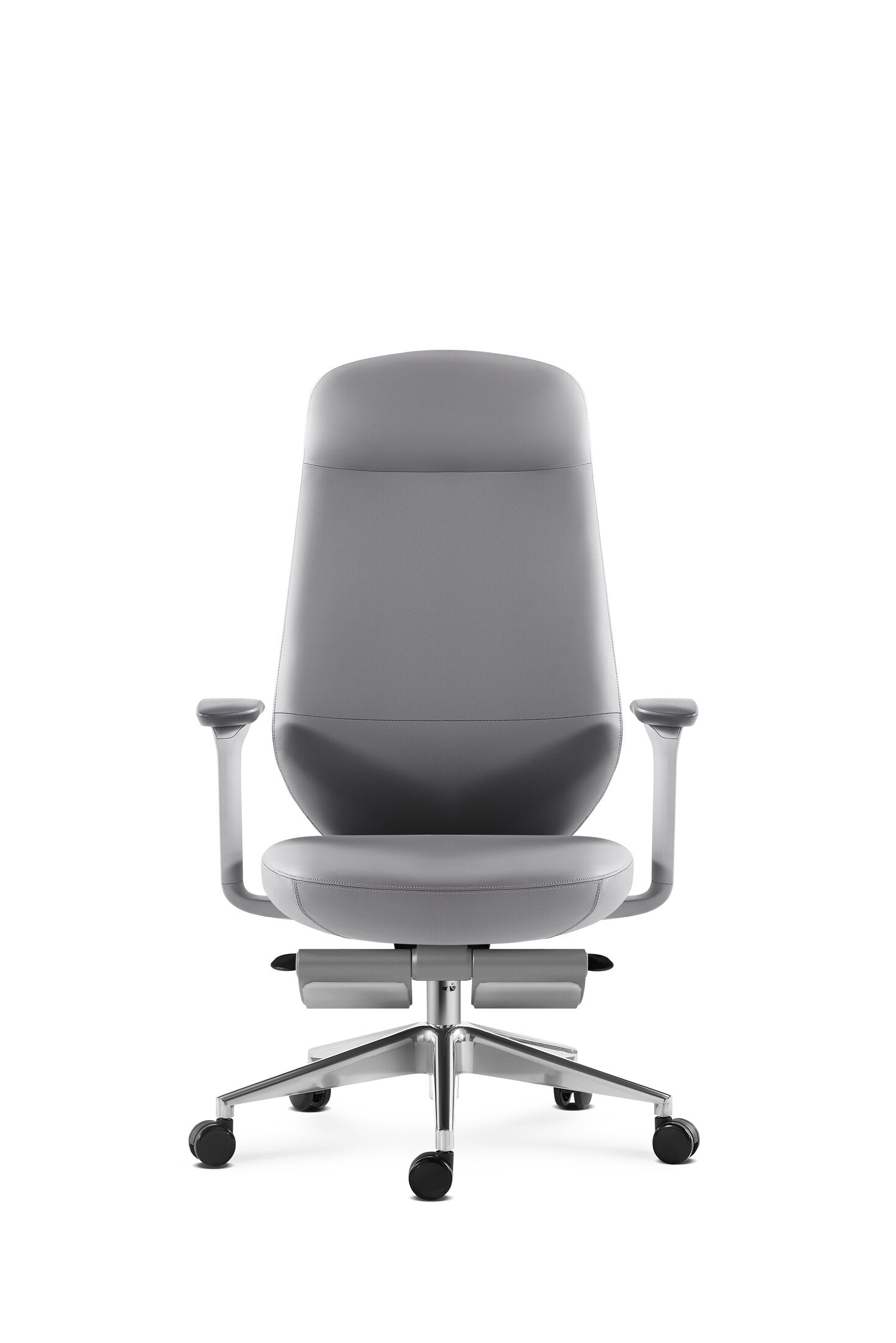 Scaun ergonomic profesional modern Prime dumonde, cotiere reglabile 4D ultra moi, baza din aluminiu, mecanism multifunctional inclinare/blocare, gri