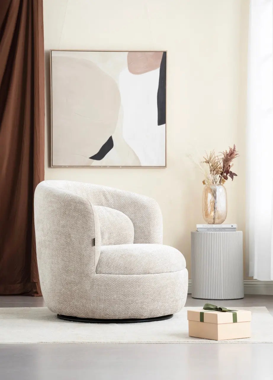 Fotoliu dumonde tapitat bej modern Marco 84x84cm ULK