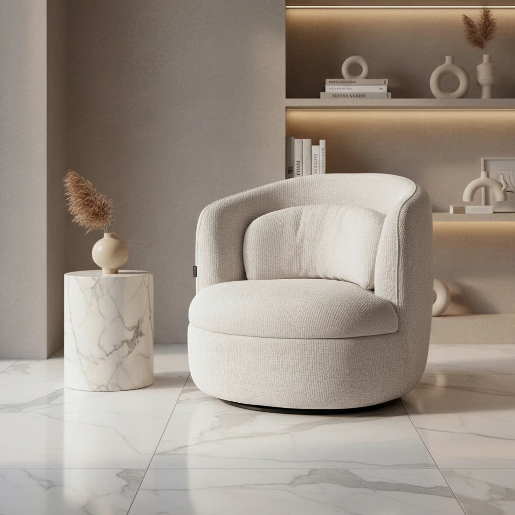 Fotoliu dumonde tapitat gri modern Marco 84x84cm