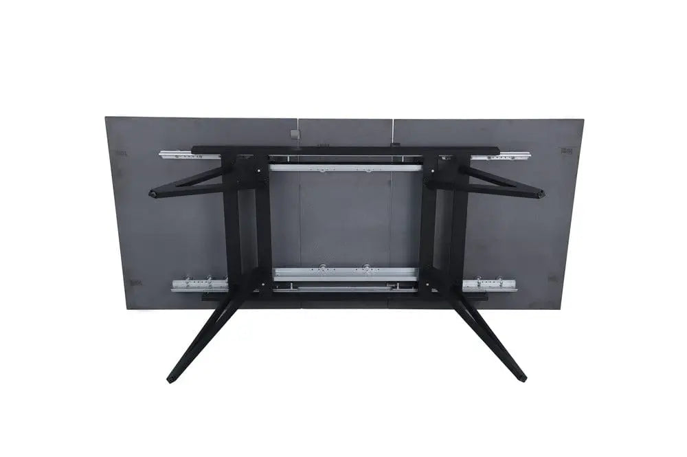 Masa extensibila dumonde, Viborg, blat ceramic, 160-200x90x76 H cm, negru/gri mat ES