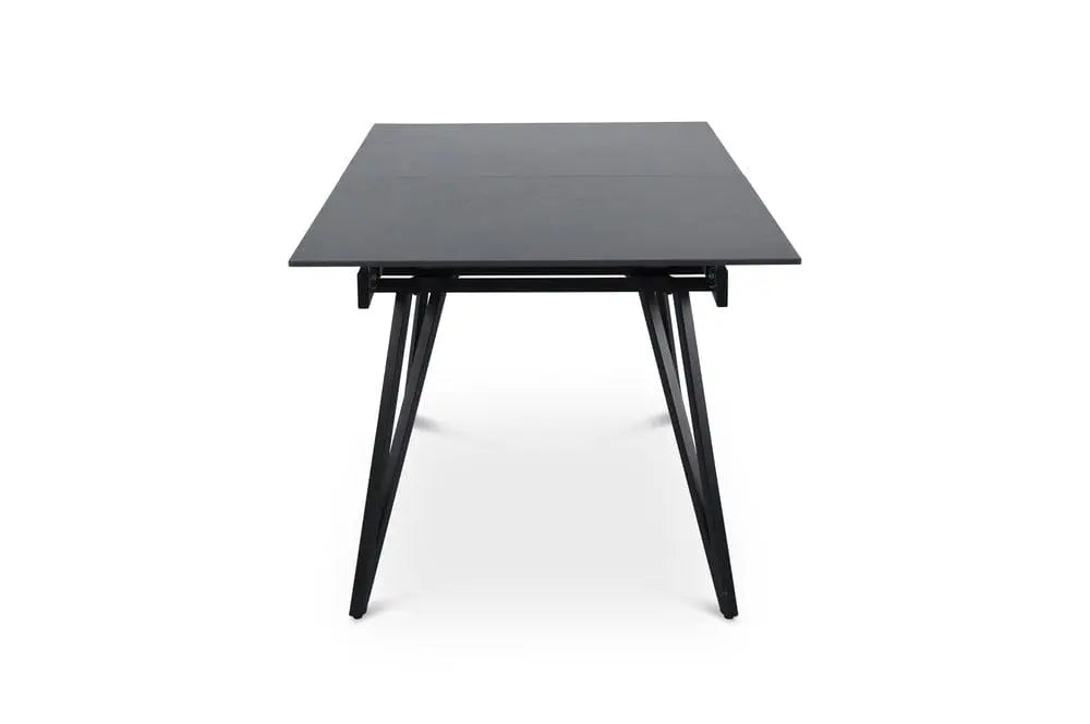 Masa extensibila dumonde, Viborg, blat ceramic, 160-200x90x76 H cm, negru/gri mat ES