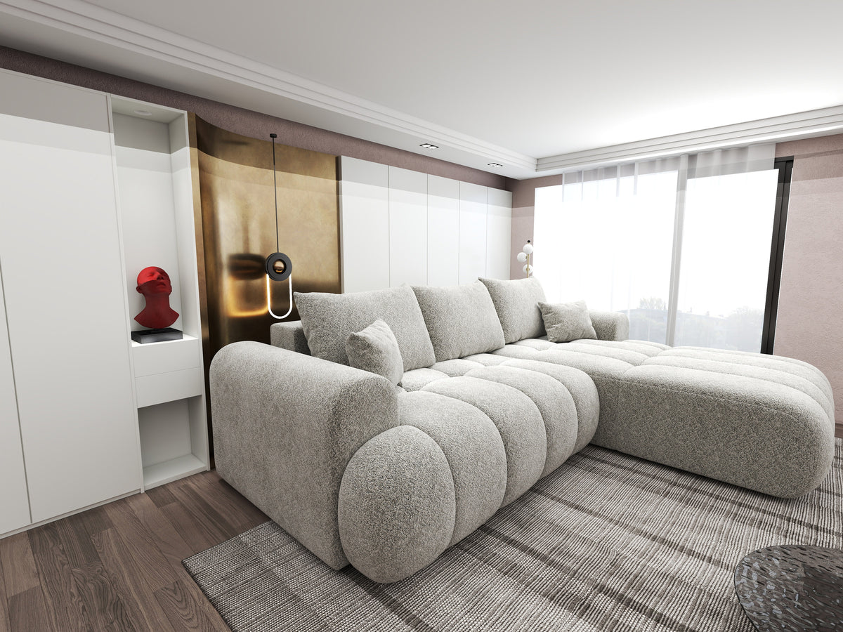 Colțar extensibil dumonde Milano Lounge Arena Bej II 255x190 cm