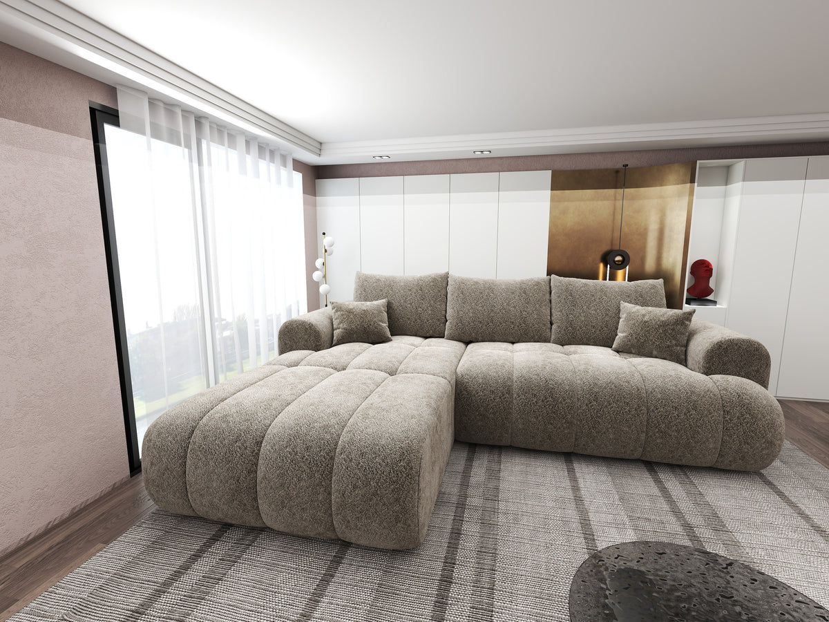 Colțar extensibil dumonde Milano Lounge Arena Antelope 255x190 cm