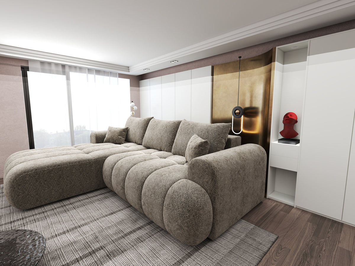 Colțar extensibil dumonde Milano Lounge Arena Antelope 255x190 cm