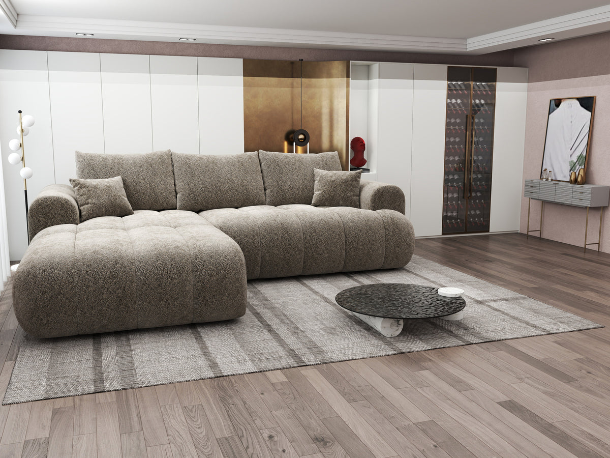 Colțar extensibil dumonde Milano Lounge Arena Antelope 255x190 cm