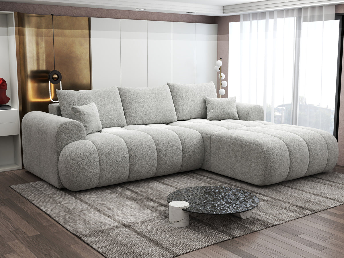 Colțar extensibil dumonde Milano Lounge Arena Silver II 255x190 cm