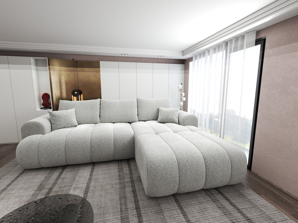 Colțar extensibil dumonde Milano Lounge Arena Silver II 255x190 cm