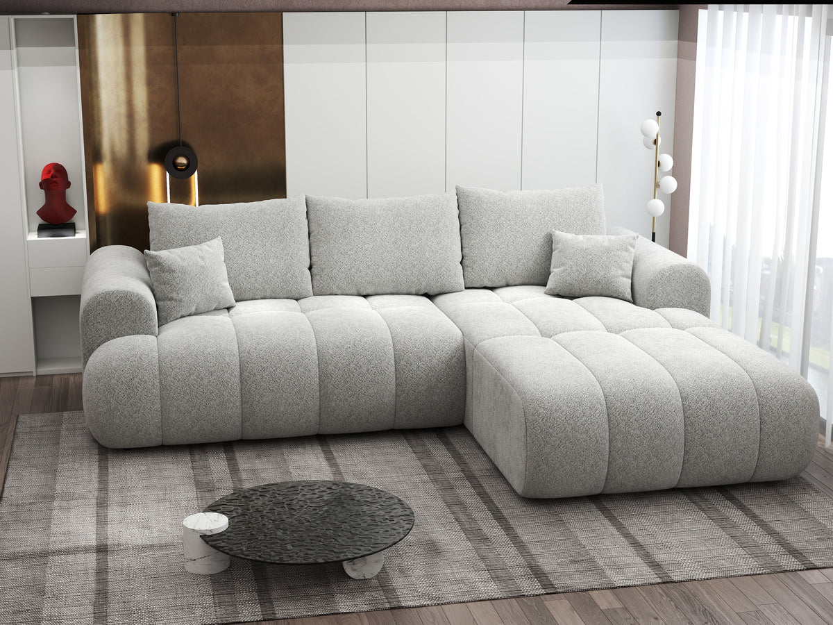 Colțar extensibil dumonde Milano Lounge Arena Silver II 255x190 cm
