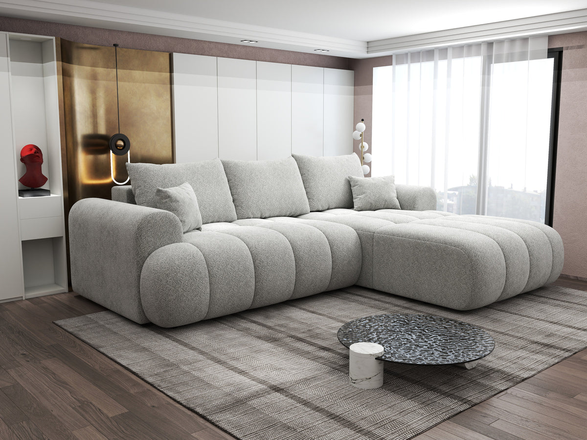 Colțar extensibil dumonde Milano Lounge Arena Silver II 255x190 cm